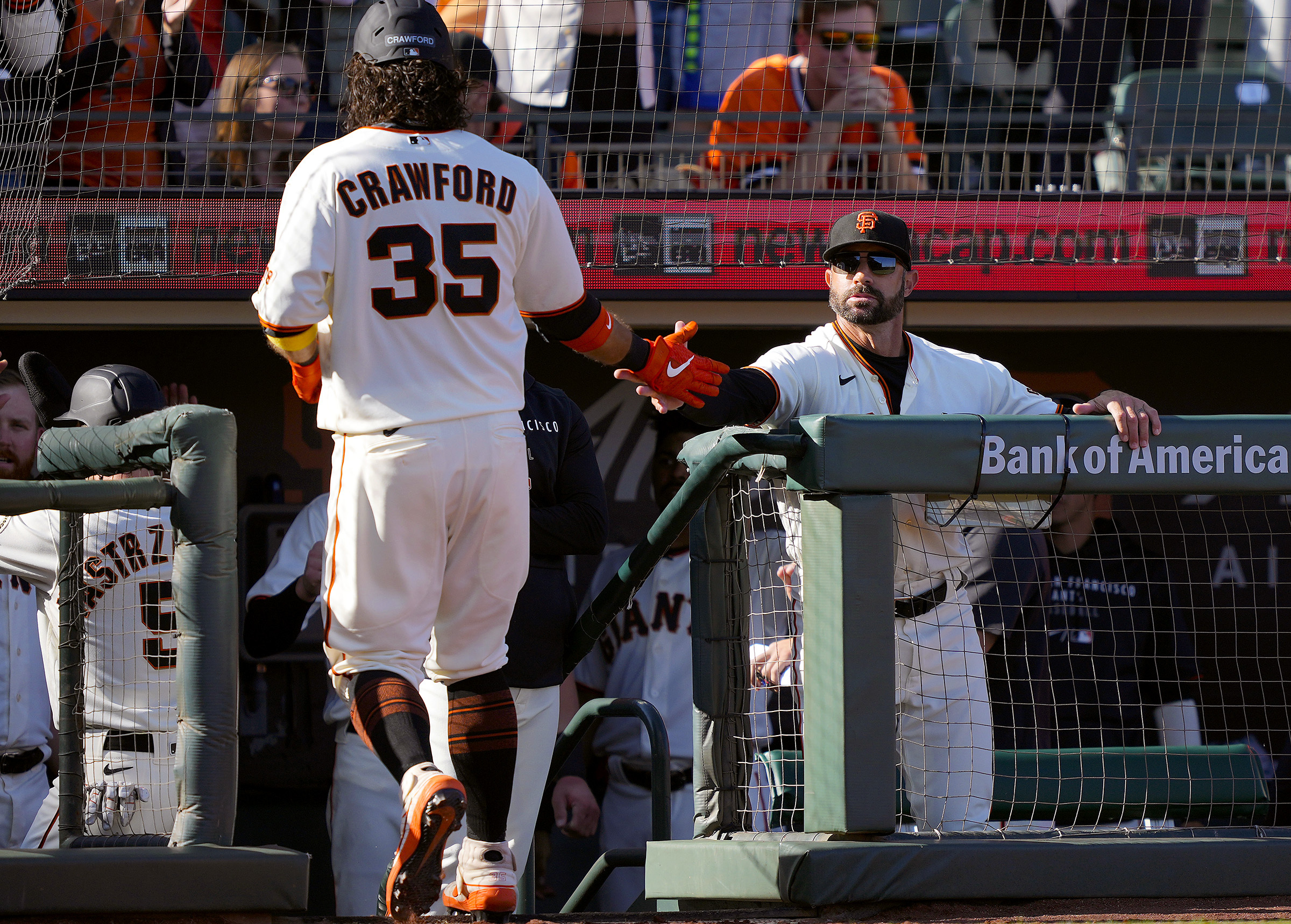 Brandon Crawford and Gabe Kapler